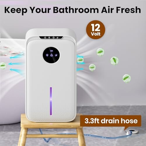 Air freshener device with 12-volt and 3.3ft drain hose for bathroom.