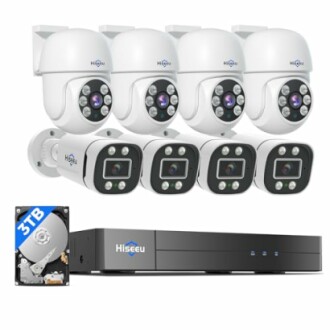 Hiseeu 3K PTZ Wired Security Camera System